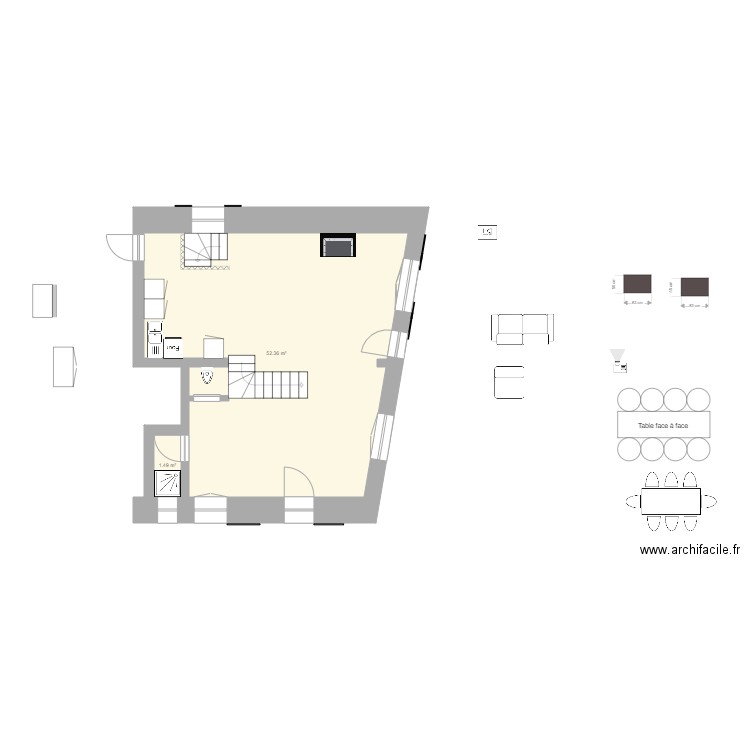 PIECE VIE FEUCHEROLLES HAUT. Plan de 0 pièce et 0 m2