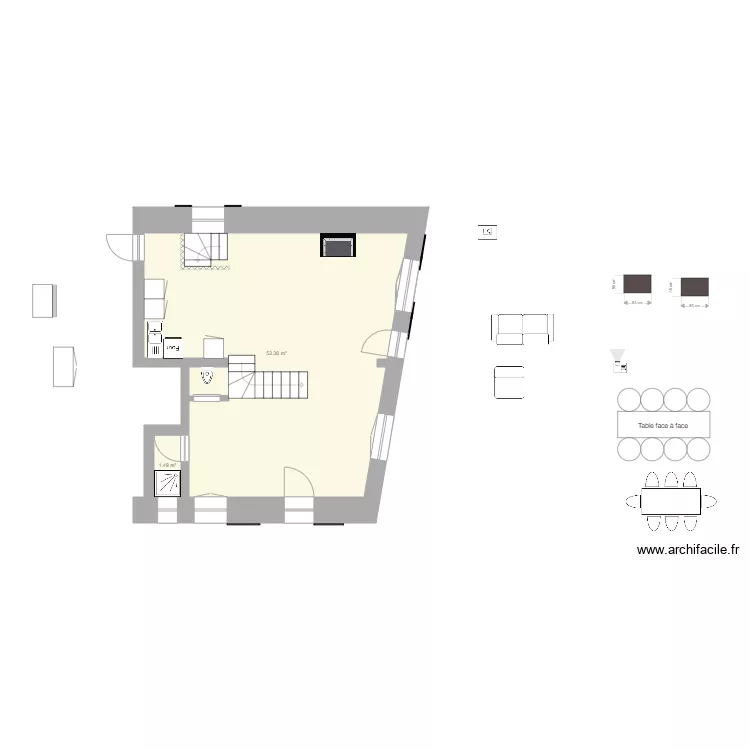 PIECE VIE FEUCHEROLLES HAUT. Plan de PIECE VIE FEUCHEROLLES HAUT. Plan de