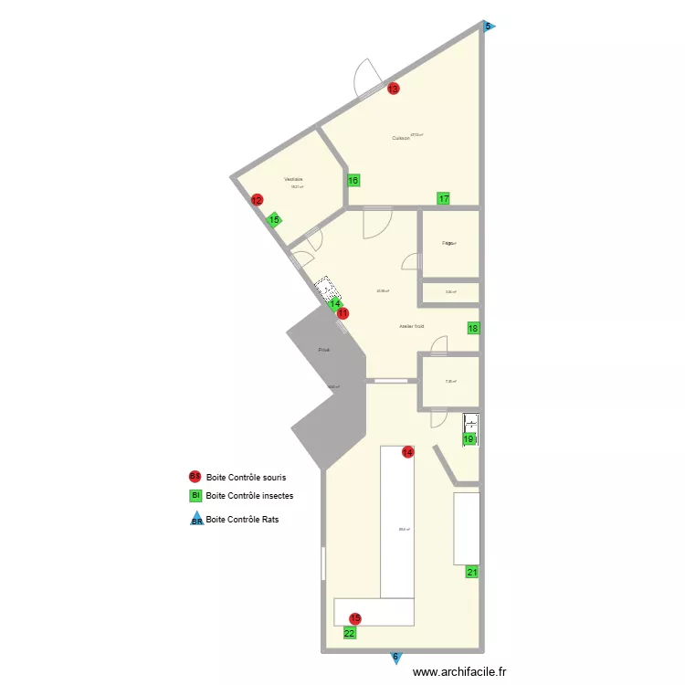 Poissonnerie Petitjean. Plan de 