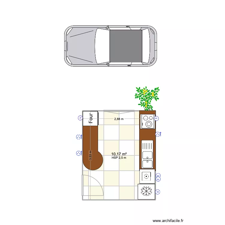 cannes Pierval. Plan de 1  et 10 m²