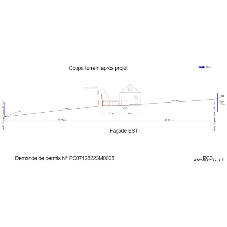 12 Les Thubes plan en coupe du terrain après travaux 2. Plan de 0 pièce et 0 m2