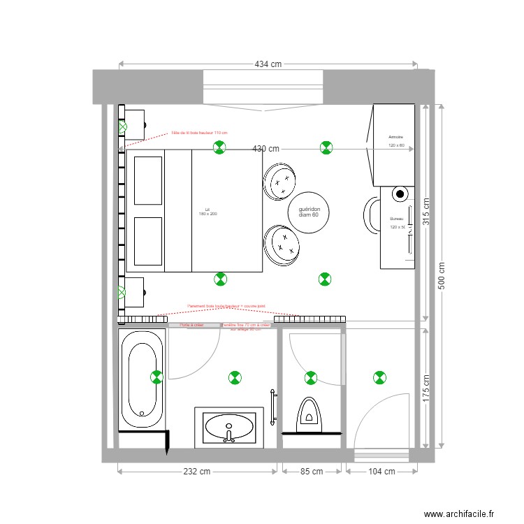 R1     CHAMBRE 20. Plan de 0 pièce et 0 m2