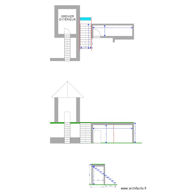 LOCAL SKI global. Plan de 3 pièces et 31 m2