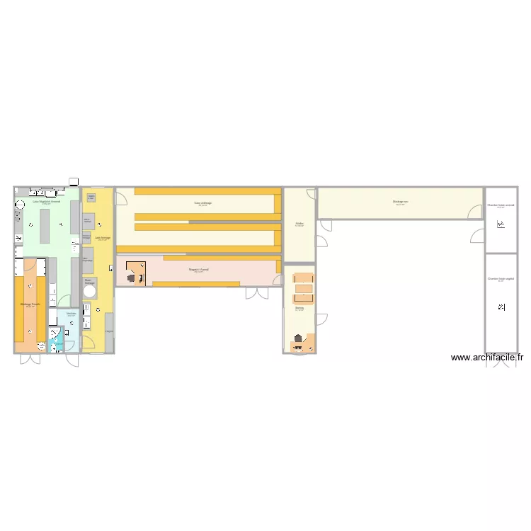 Hangar + Labo + attelier. Plan de 