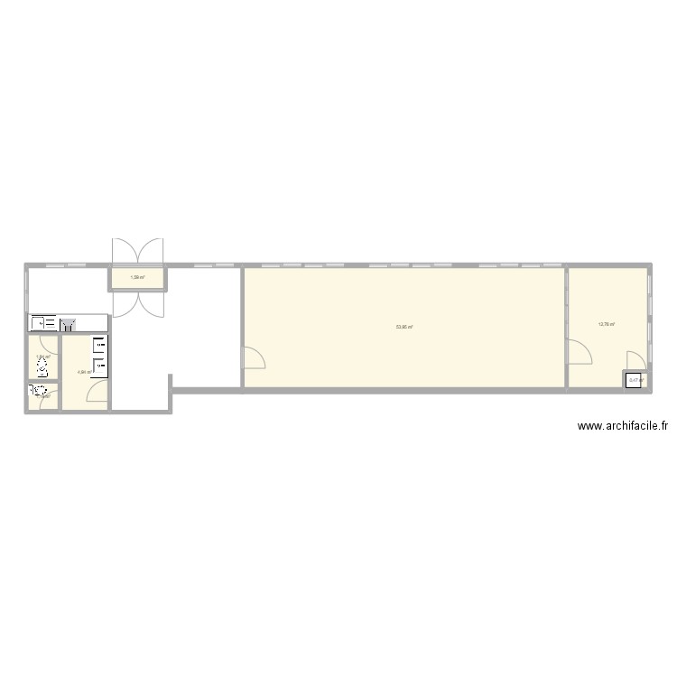 local zero v2. Plan de 0 pièce et 0 m2