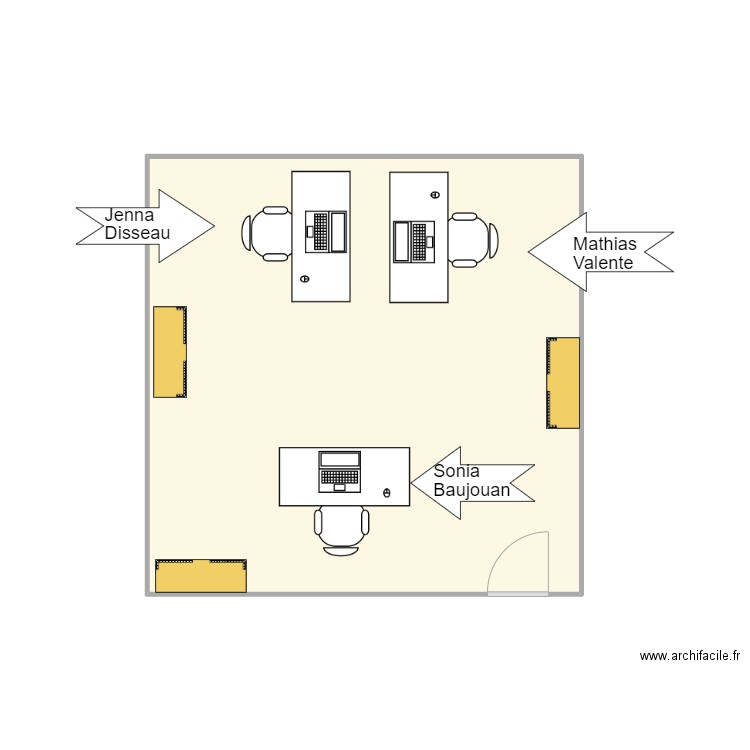 B301-84GRE. Plan de 1 pièce et 32 m2