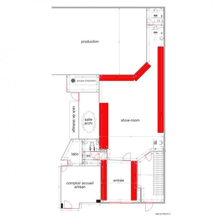 showroom. Plan de 0 pièce et 0 m2