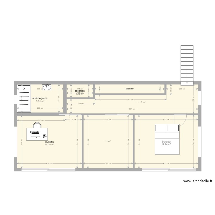 niveau moins un ebauche terminé 3. Plan de 0 pièce et 0 m2