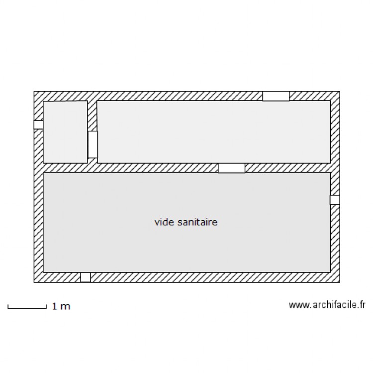 vide sanitaire 1. Plan de 0 pièce et 0 m2
