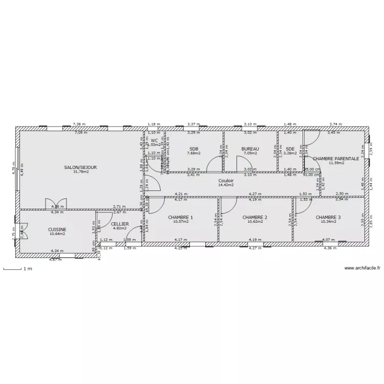 Projet maison Chris Herv&eacute;. Plan de 