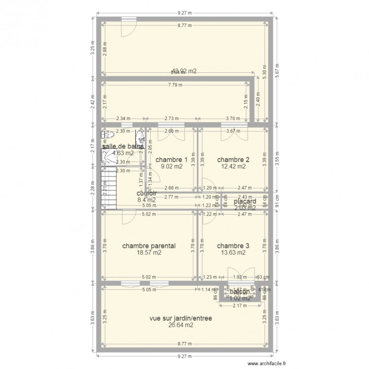 plan 2eme etage etat des lieux inchange 1 zebidi. Plan de 0 pièce et 0 m2