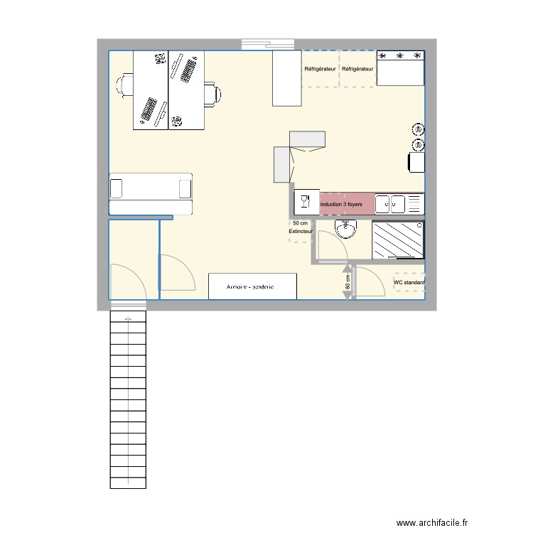 cuisine triphasé. Plan de 0 pièce et 0 m2