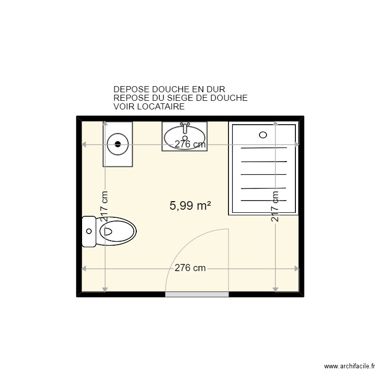 AMIGO LEONE . Plan de 1 pièce et 6 m2