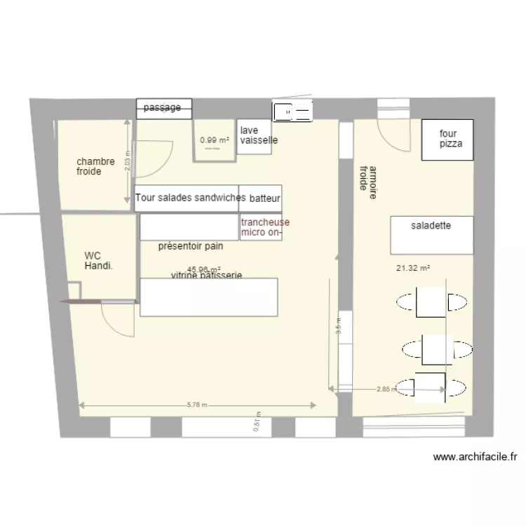 REFECTION COEUR DU PAIN . Plan de 