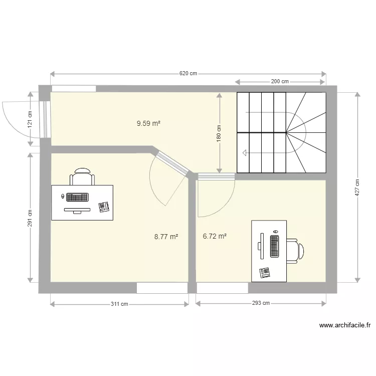 bureau c&ocirc;t&eacute; vitre . Plan de 