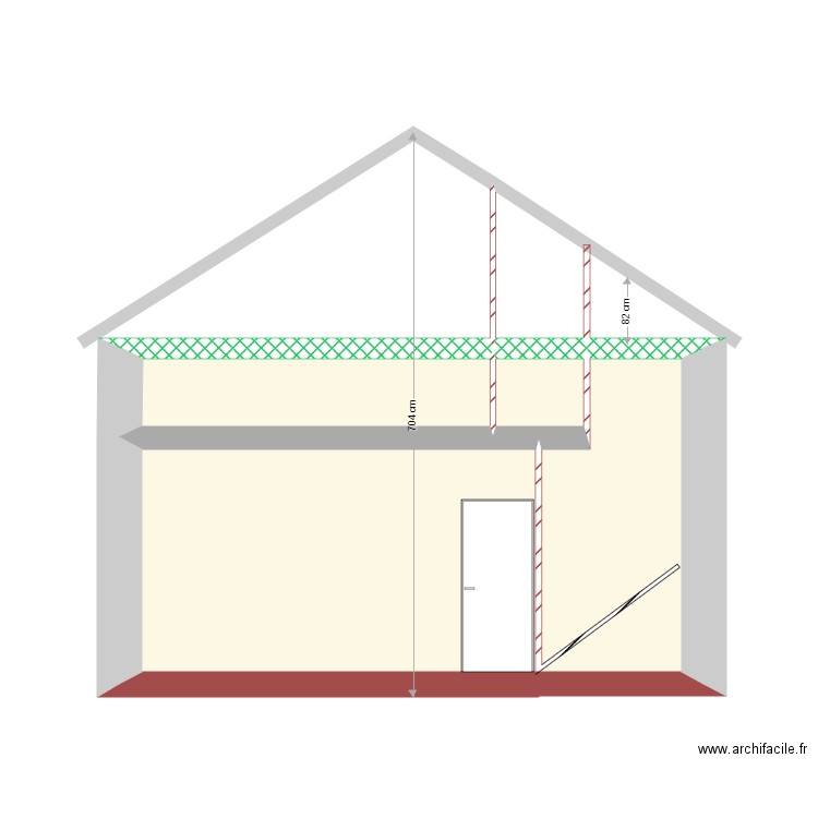 Coupe WC mezzanine. Plan de 0 pièce et 0 m2