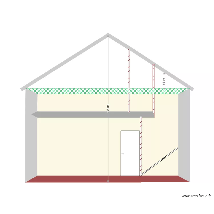 Coupe WC mezzanine. Plan de Coupe WC mezzanine. Plan de