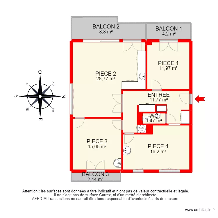 BI12540 - Appart. Plan de BI12540 - Appart. Plan de