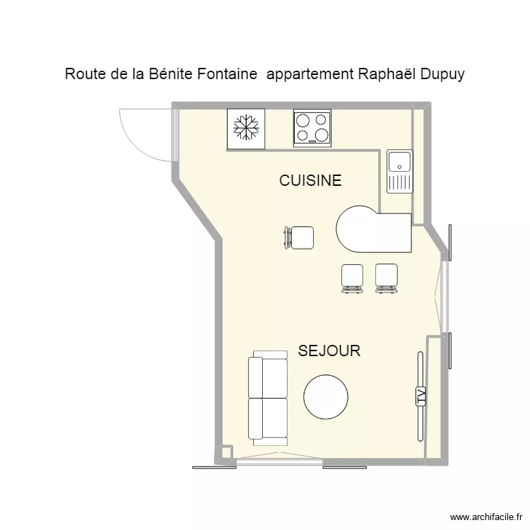 Cuisine Route de la B&eacute;nite Fontaine. Plan de 