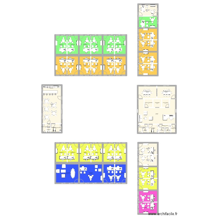 Siege v village. Plan de 51 pièces et 585 m2