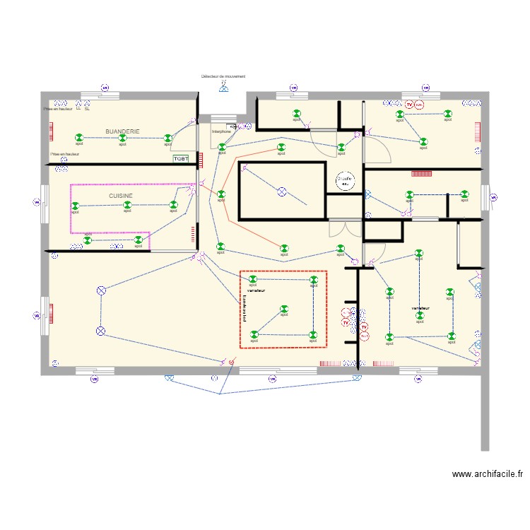 TESSIER ETAGE. Plan de 9 pièces et 104 m2