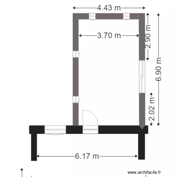 cotes definitives de extension SANS le SAS . Plan de 