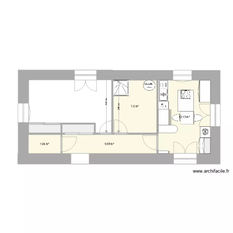 COULOIR SALLE DE BAIN. Plan de 