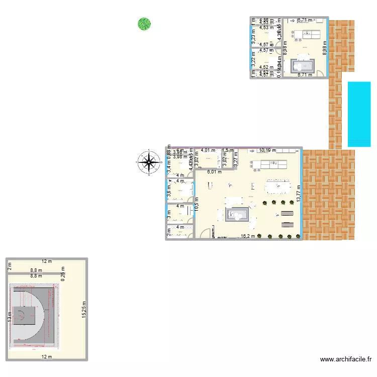 Mx projet 01. Plan de 11  et 551 m²