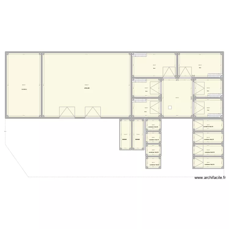 plan hangar temporaire. Plan de 