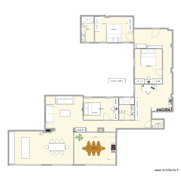 Mendizabal 68 terraza iz. Plan de 11 pièces et 155 m2