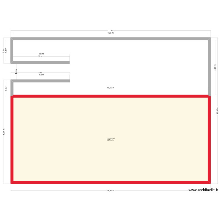 Projet LPDA 3. Plan de 3 pièces et 78 m2