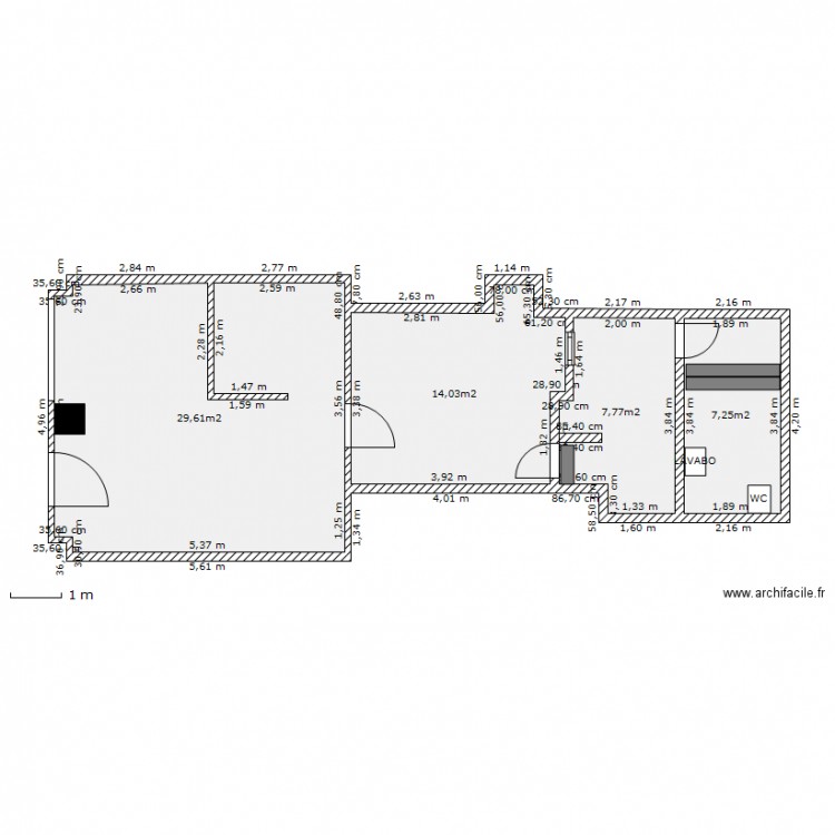 PLAN AVANT TRAVAUX . Plan de 0 pièce et 0 m2