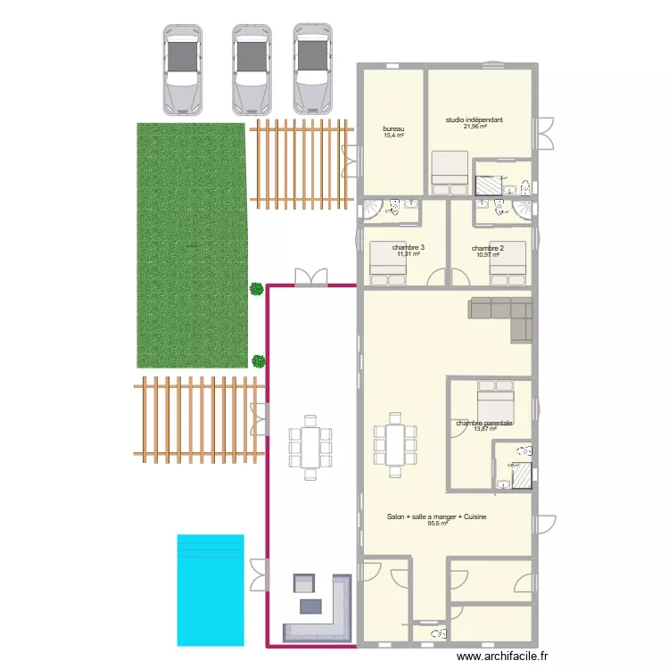yakro. Plan de 10 Pièces et 182 m² yakro. Plan de 10 Pièces et 182 m²