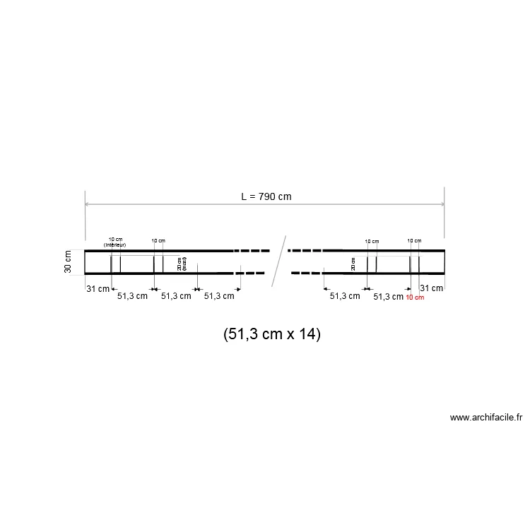 Poutre IPE 300. Plan de 