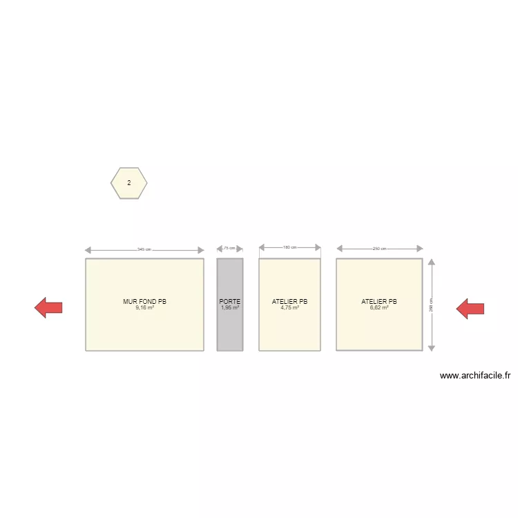 ATELIER  FOND MAGASIN. Plan de 