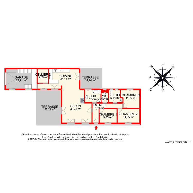 BI 11700 . Plan de 14 pièces et 187 m2