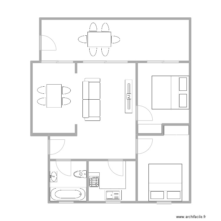 2021 Sisquella. Plan de 5 pièces et 74 m2