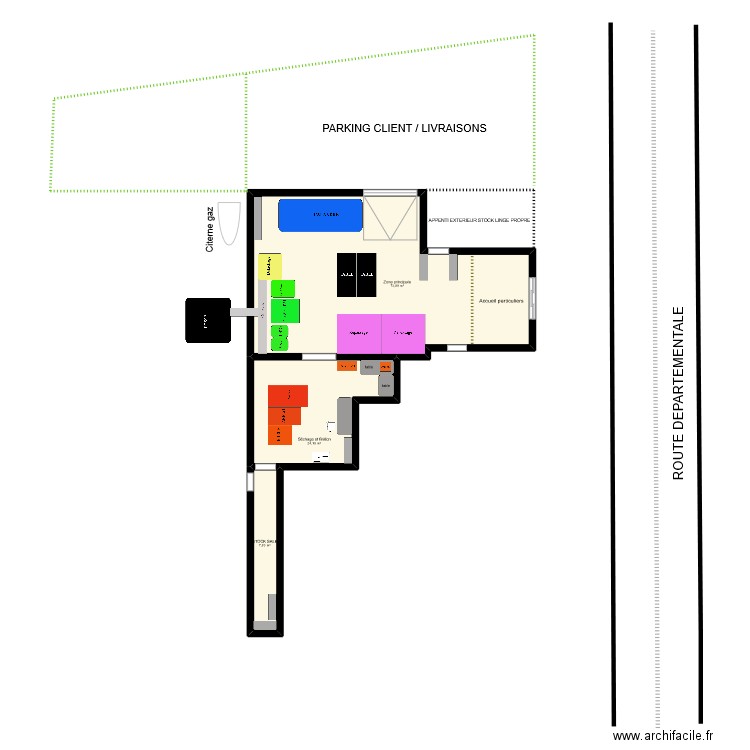 Local bray 9. Plan de 3 pièces et 106 m2