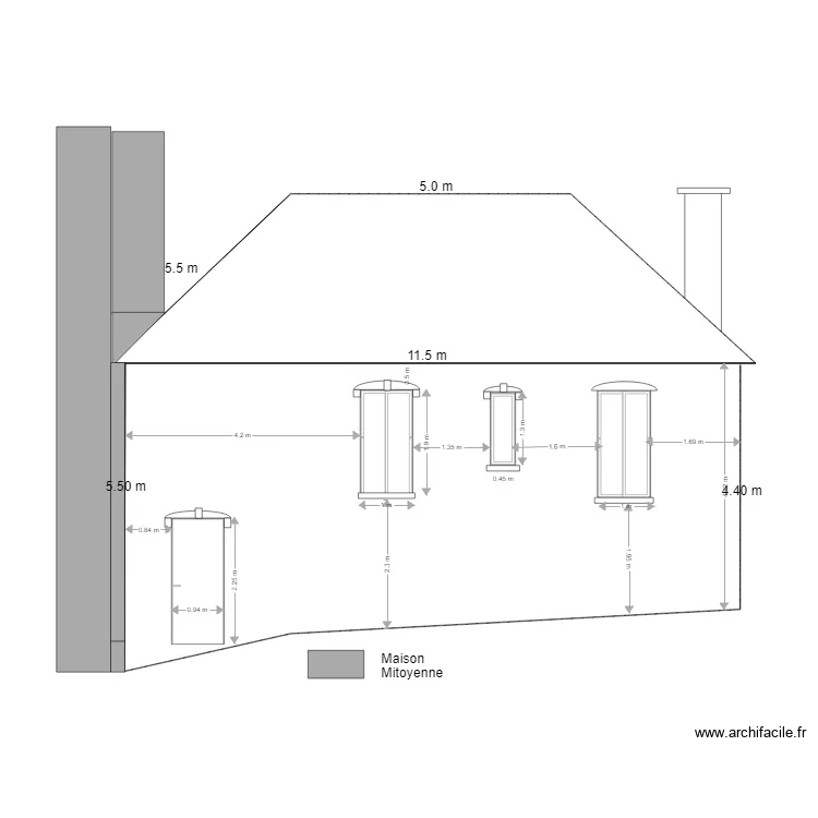 facade trottoir. Plan de 