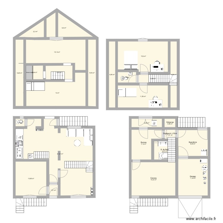 maison thann. Plan de 26 pièces et 202 m2