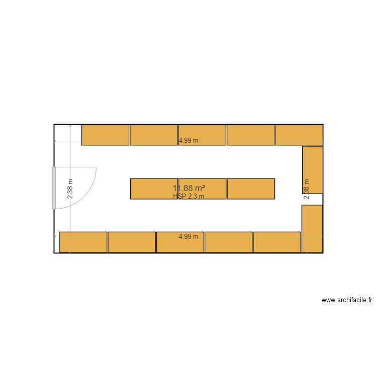 Plan comble 7 . Plan de 1 pièce et 12 m2