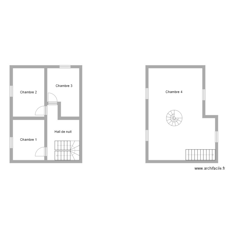 Al Val etage. Plan de 5 pièces et 87 m2