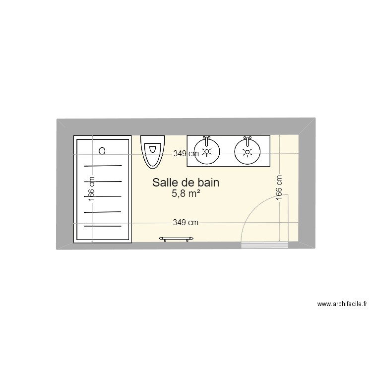 Marceau Sdd master. Plan de 1 pièce et 6 m2