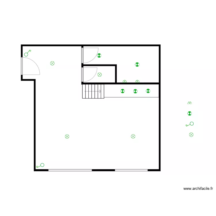Plan &eacute;lectrique RDC. Plan de 