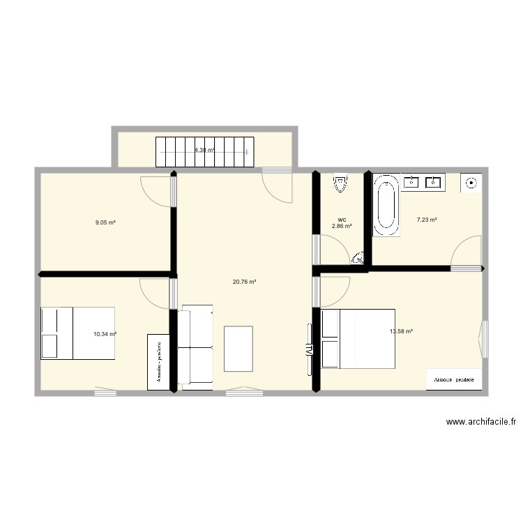 etage hangar. Plan de 0 pièce et 0 m2