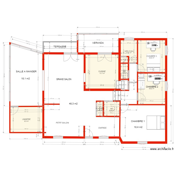 BI 1988 PLAN HABITATION COTE. Plan de 0 pièce et 0 m2