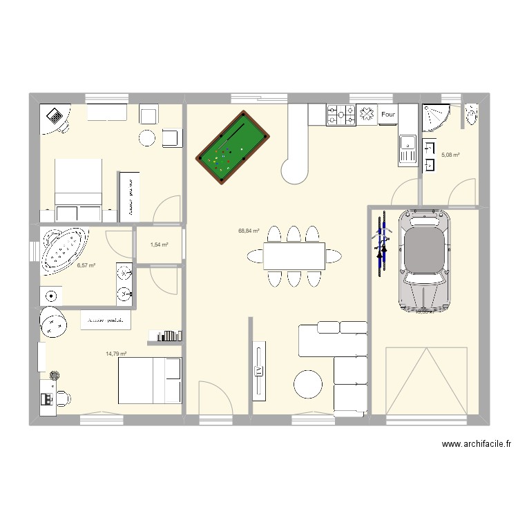 plan3D. Plan de 6 pièces et 116 m2