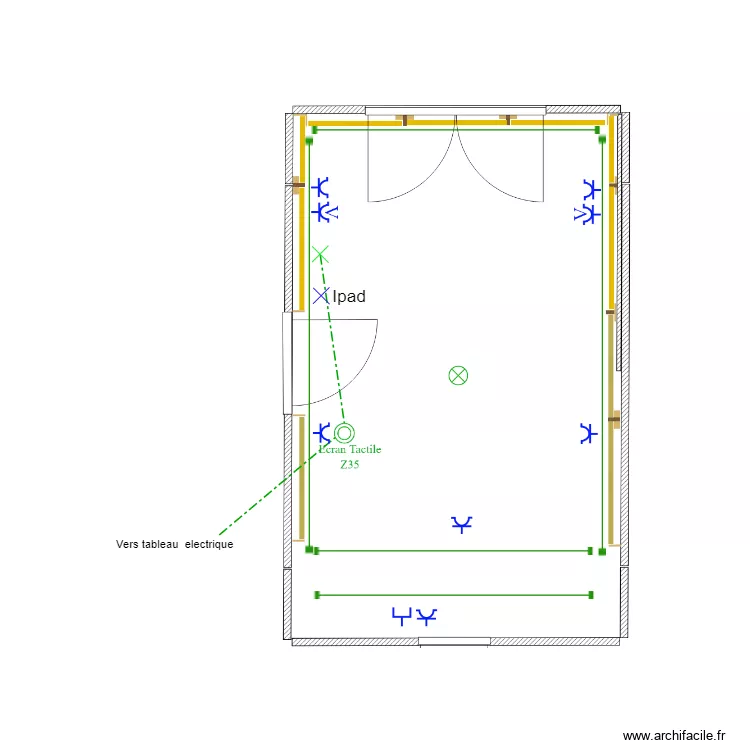 Detrez - (Biblioth&egrave;que / Chambre). Plan de 