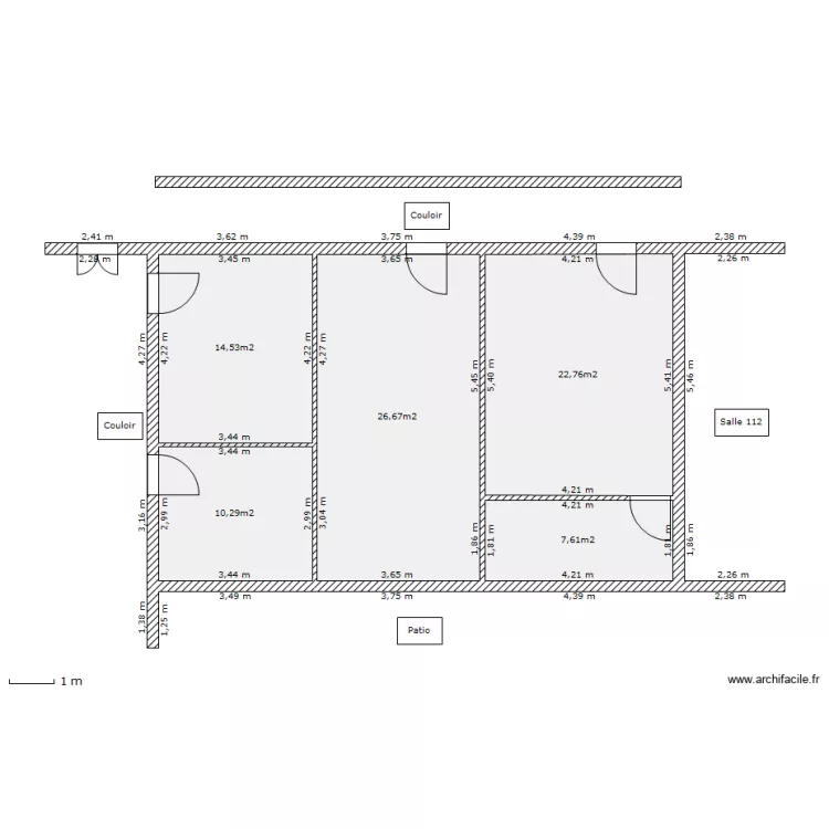 salle 110 en bureaux V4. Plan de 