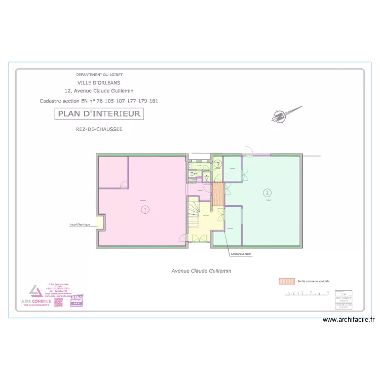 RDC Guillemin existant. Plan de 